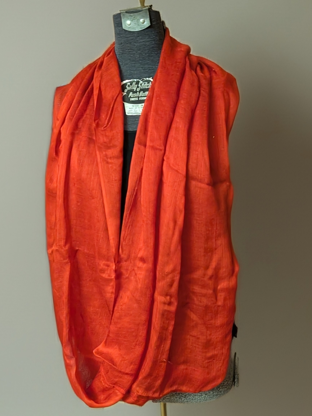 Calvin Klein Semi-Sheer Infinity Loop Scarf Festive Red RGE NWOT A3WI2157